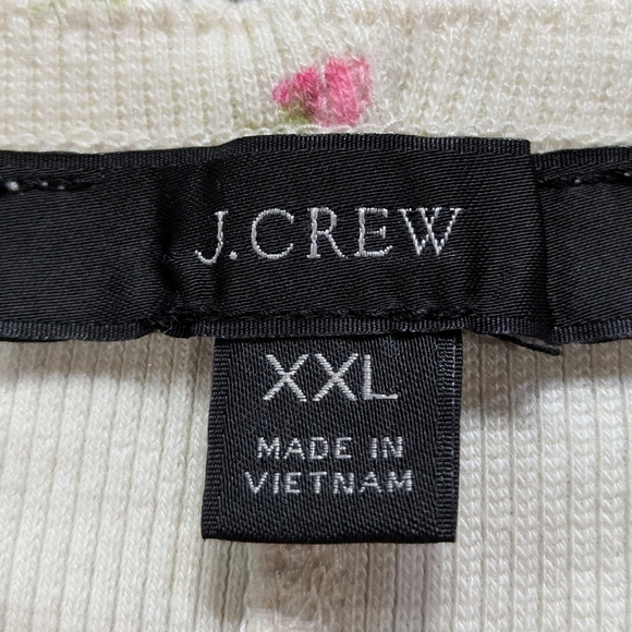 J Crew Cream Pink Yellow Floral Cotton Blend Square Neck Long Sleeve Cardigan - Picture 5 of 7